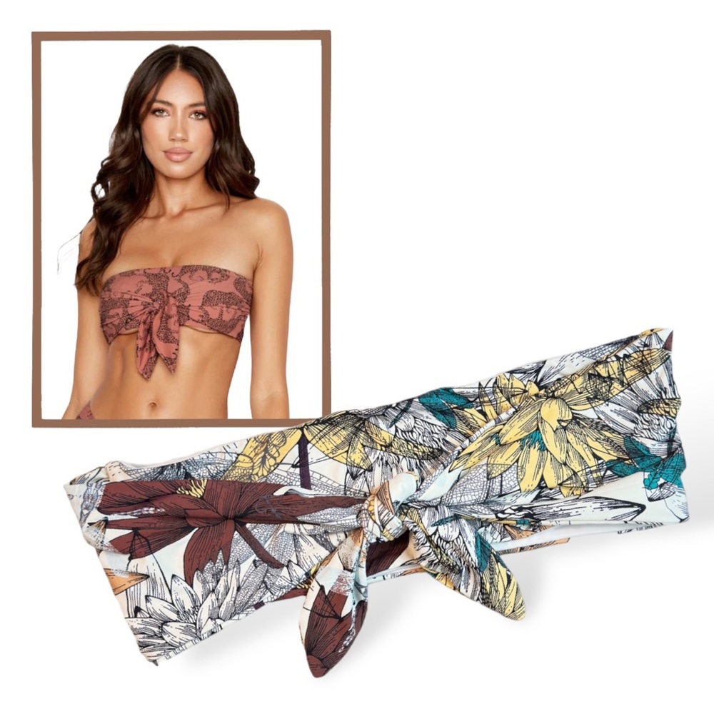 RIS-K Swim Lotus Multi Swell Front Knot Bandeau Bikini Top